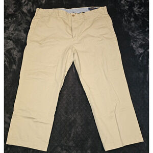 Polo Ralph Lauren Chino Pants Mens 36x23 Beige Cotton Pleated Front Hemmed
